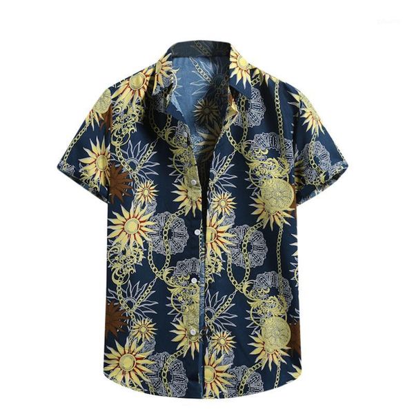 

men's casual shirts summer hawaiian fashion vintage flower shirt tropical loose button down short sleeve men clothing, White;black