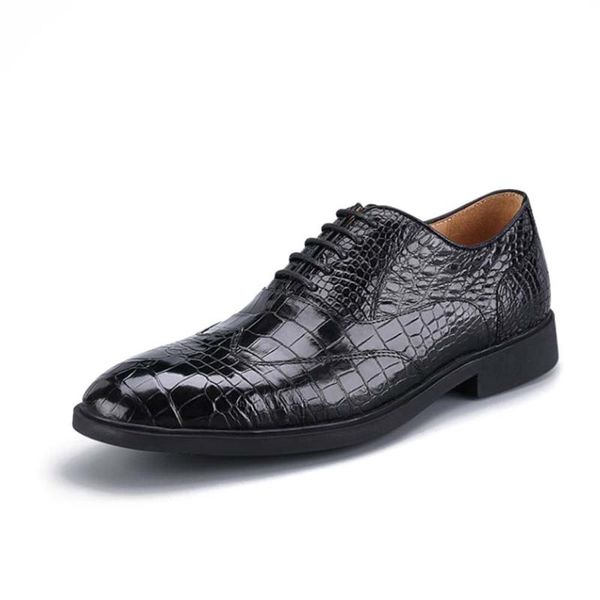 

dress shoes luolundika thailand men crocodile male business formal get married pointed leather, Black