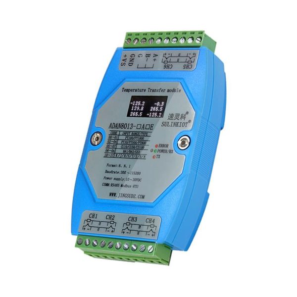 

6-channel temperature transmitter pt100 thermal resistance k thermocouple temperature module high precision acquisition of adan8