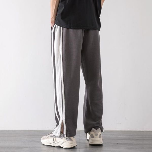 Pantaloni da uomo Abbigliamento coreano Jogging Basket Punk Abbigliamento da uomo Pantaloni larghi a righe dritte con tendenza dritta Pantaloni sportivi impilati