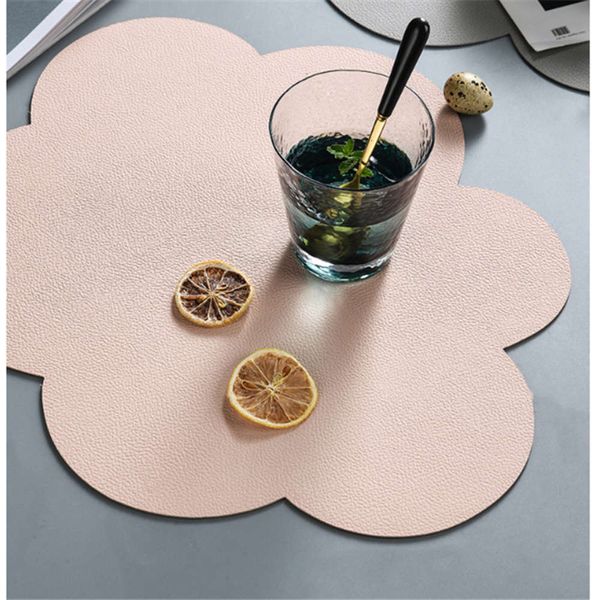 

personalized cloud shaped leather dining mat modern home pu plate table tableware