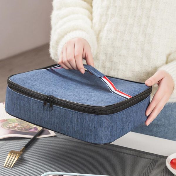 

storage bags men women lunch box insulated bag waterproof picnic oxford large tote portable school aluminum foil insulation
