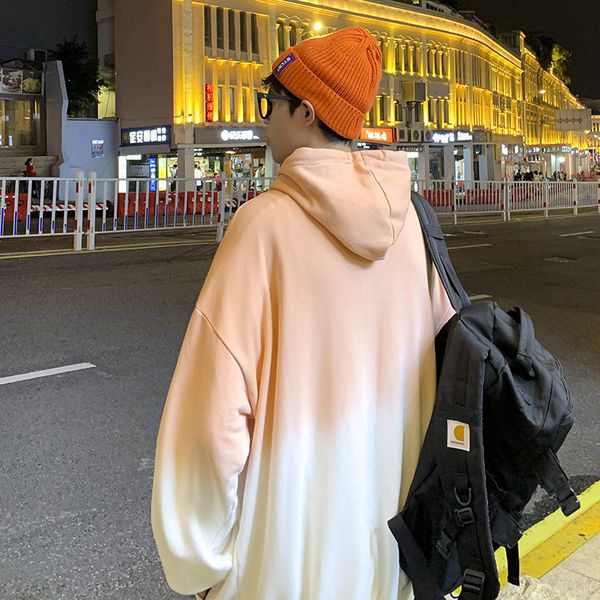 

shrimp casual zipper youth color matching gradient jacket for men, Black;brown