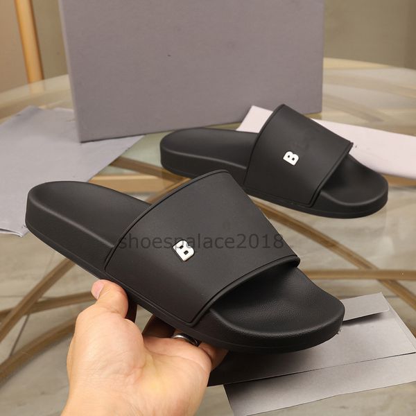 

2021 paris sliders mens womens summer sandals beach slippers ladies flip flops loafers black outdoor home slides chaussures shoes with box