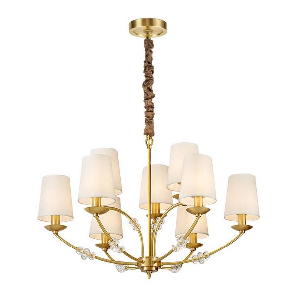 

pendant lamps all copper chinese dining room chandelier bedroom lamp crystal modern minimalist fabric retro