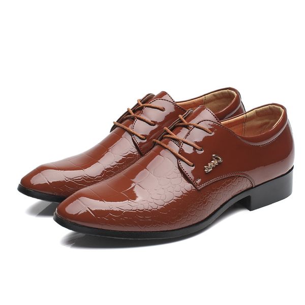 

2020 men formal shoes leather business casual shoes men dress office luxury shoes male breathable oxfords, Red;white