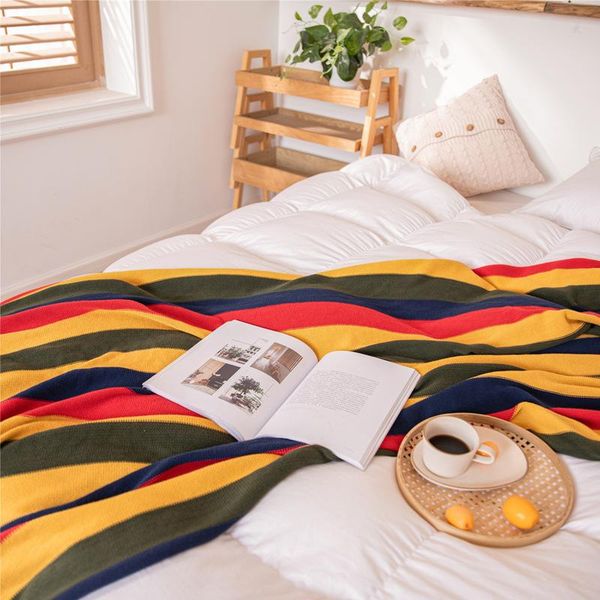 

blankets bohemian striped knitted tassel blanket line soft outfit sofa set home decoration four seasons general