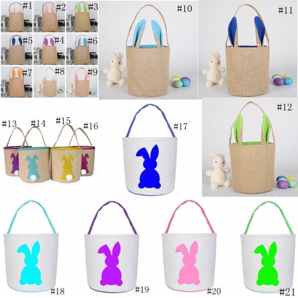 

egg bags tote baskets easter 21styles printed rabbit baskets canvas rabbit easter candy bunny bucket bag tote handbags gga3190-1 leaff, Red;black