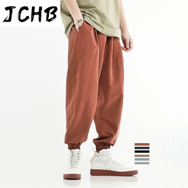 

hip streetwear hop pants men loose jogger high waist baggy ankle length trousers men's, Black