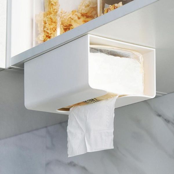 

tissue boxes & napkins kitchen paper storage box paste wall-mounted towel holder container toilet