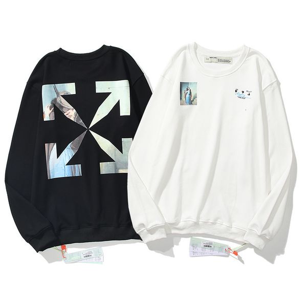 

autumn winter 2020 new off couple kissing collection men's and women's same round neck sweater, Black