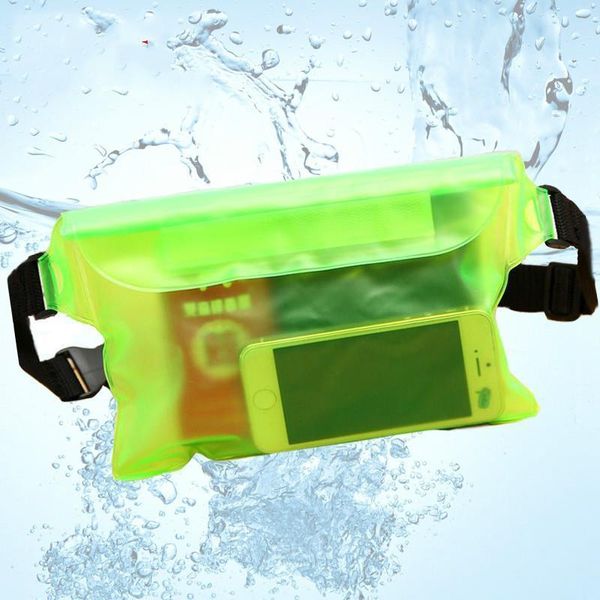 

queshark 3 layers waterproof sealing drift diving swimming waist bag skiing snowboard underwater dry shoulder bag for phone