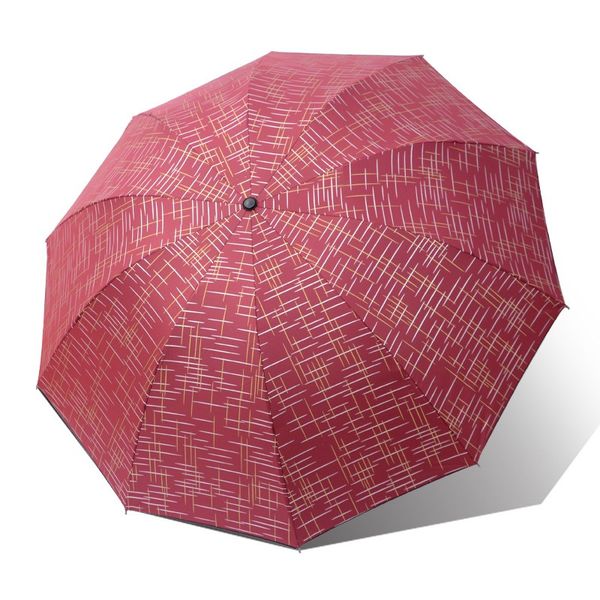 Großer Zehn-Knochen-Sonnen-UV-Schutz-Regenschirm für Damen, doppelter Personengebrauch, dreifach, winddicht, Regenschirme