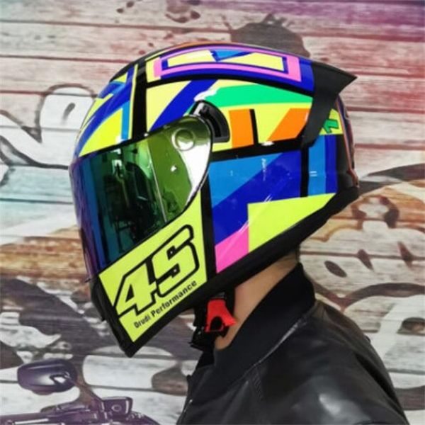 

2021 racing street car motorcycle helmet men and women four seasons general locomotive anti-fog full helmet personality cool wind and drop r