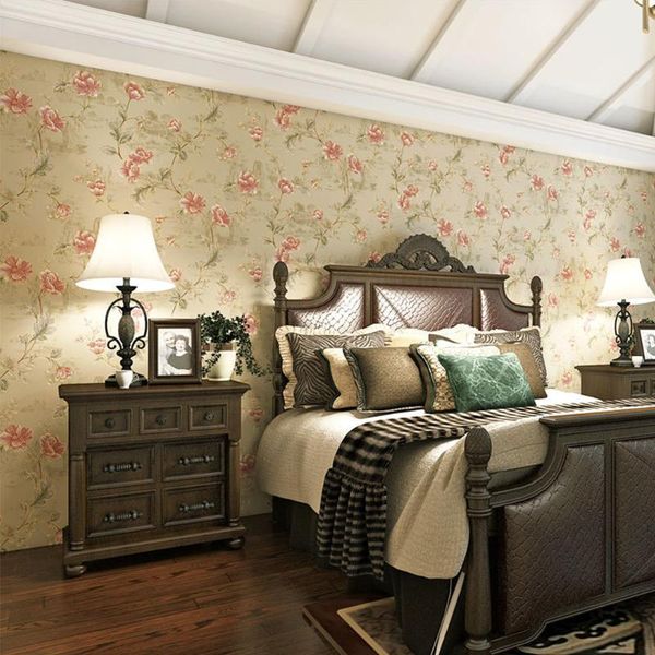 

wallpapers vintage retro flower wallpaper mural 3d american pastoral rural roll living room rustic floral wall papers bedroom