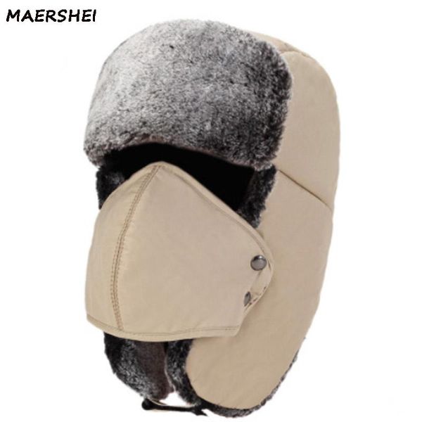 

berets maershei winter balaclava earflap bomber hats caps scarf men women russian trapper hat trooper snow ski cap, Blue;gray