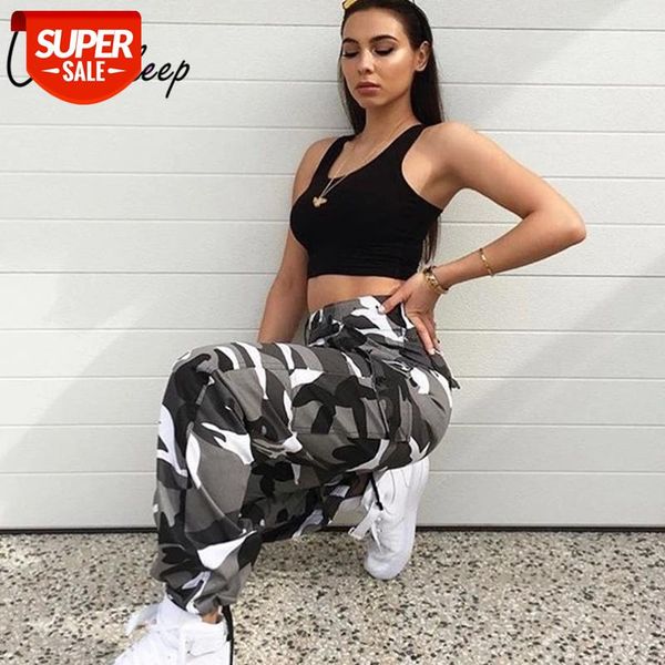 

weekeep women high waist camouflage pants fashion pantalon femme trouser ankle-length sweatpants cotton streetwear camo pants #sf9c, Black;white