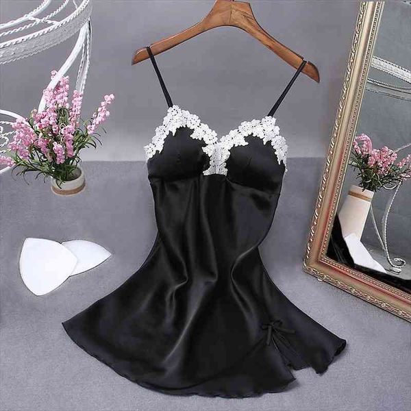 

black women robe nightwear nightdress nighty mini nightgown suspender skirt sleepwear rayon sleeveless for female -xxl, Black;red