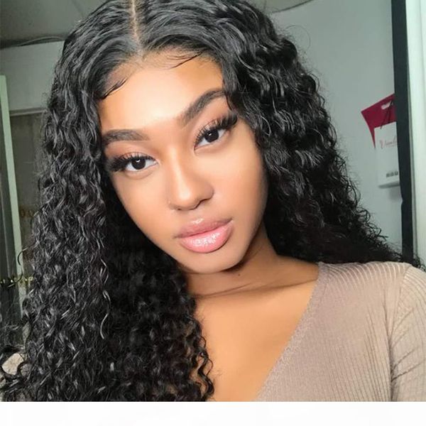 

water curly wig brazilian lace front human hair wigs for women natural color pre plucked 360 full lace frontal wig with baby hair, Black;brown