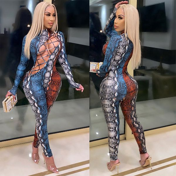 

out cross bandage rompers skin long sleeve o neck empire printing package hip women bodysuits 77hn, White;black