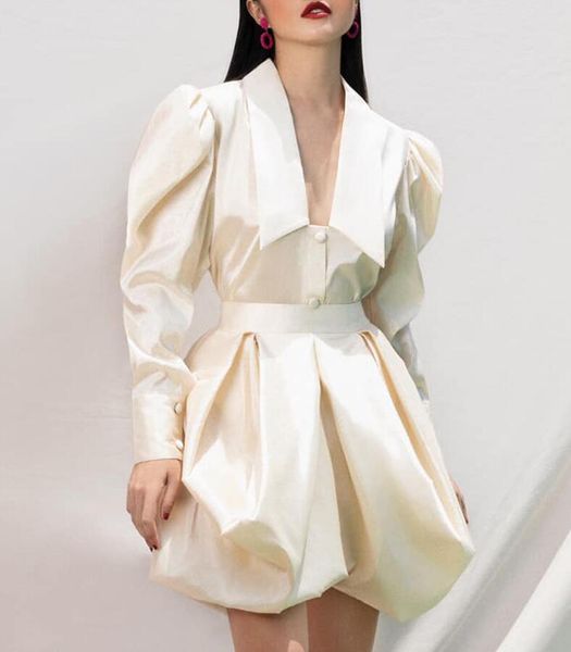 

women winter style long sleeve pleated white two piece bandage set 2021 celebrity designer fashion high street women's set