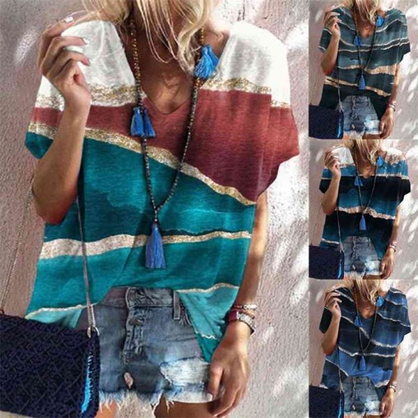 

summer urban casual loose short sleeve hedging printed t shirt women's fashion plus size clothing 210708, White