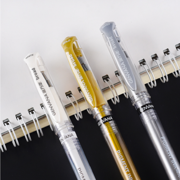 

white gel pen 1mm waterproof gold and silver highlighter marker sketch drawing art markers comic design writing supplies