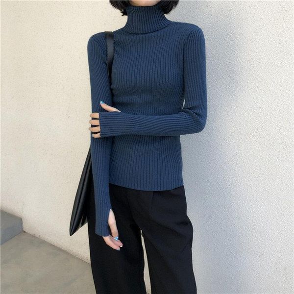 

winter new style office lady heap-collar women chic elegant basic sweater lazy style slimming slender all-match, White;black