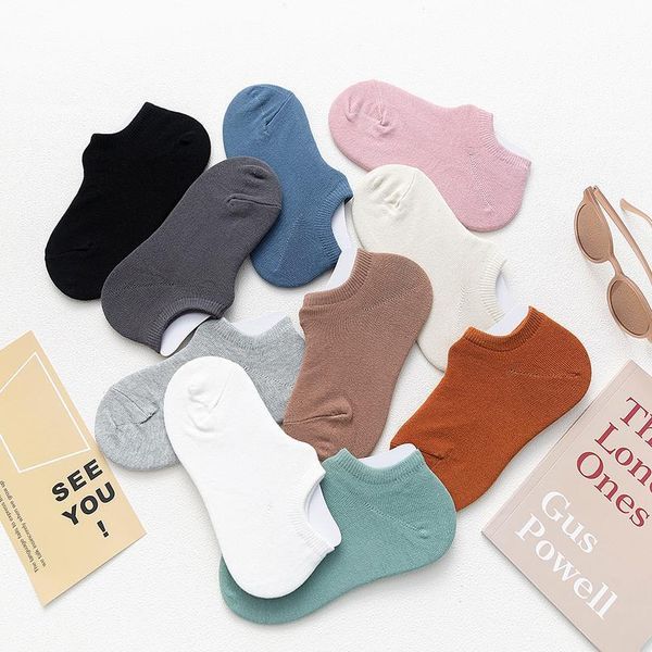 

women's boat socks shallow mouth socks spring and summer thin socks solid color combed cotton jllkpa, Black
