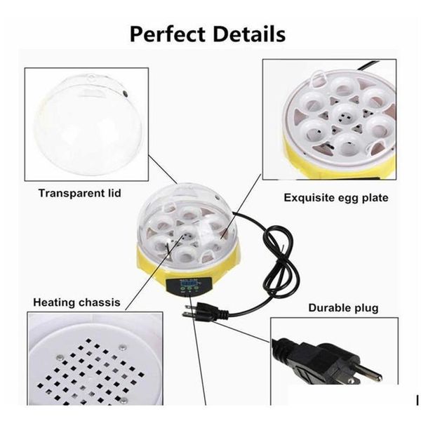 

mini 7 egg incubator poultry incubator brooder digital temperature hatchery machine hatcher for chicke jllmmx fight2010
