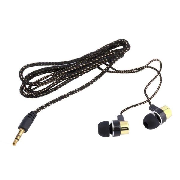 

earphone braided wiring super bass in ear music earphone hifi stereo earbuds noise isolating sport earphones with mic