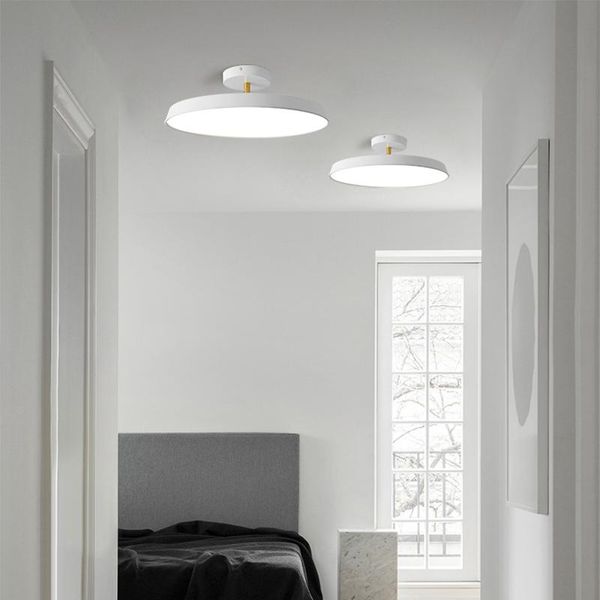 

nordic bedroom ceiling lamp simple modern round room porch balcony lamp all aluminum ultra-thin ceiling light