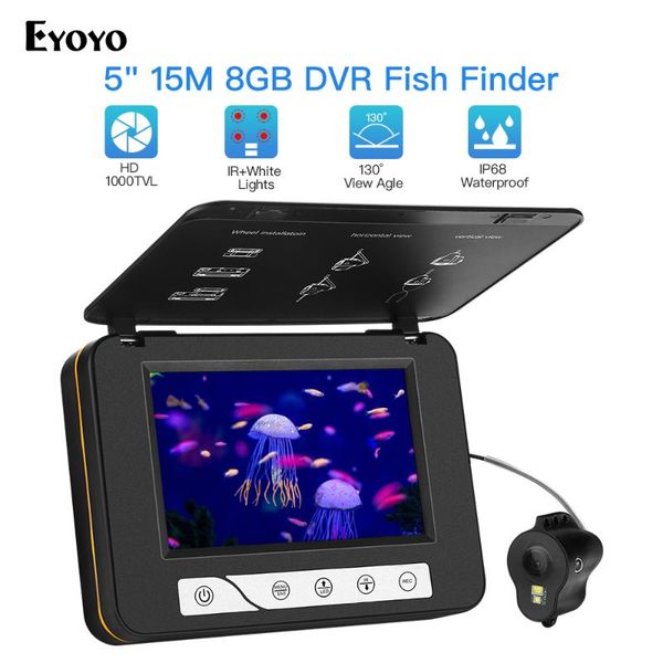 

fish finder eyoyo 5"30m 1000tvl underwater fishing camera fishfinder ip68 waterproof peche deeper olta kam