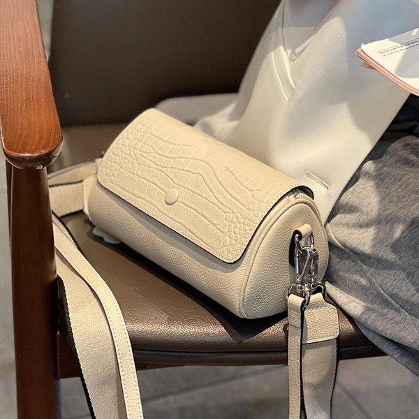 

evening bags bag handbags 2021 leather korean fashion layer cowhide single shoulder messenger cylinder