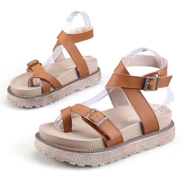 

new summer women sandals buckle design black white platform sandals comfortable women thick sole beach casual shoes woman n46