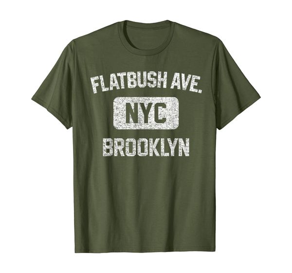 

brooklyn flatbush ave gym style distressed white print t-shirt, White;black
