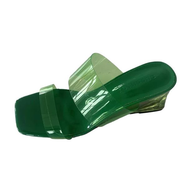 

sandals women summer shoes wedges beach casual low heel clear heels green slippers vrouw, Black