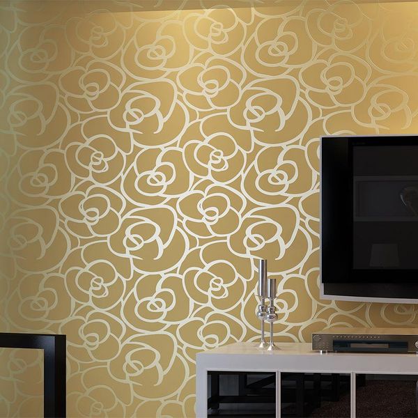 

wallpapers modern minimalist non - woven wallpaper flocking warm romantic bedroom living room background three dimensional rose