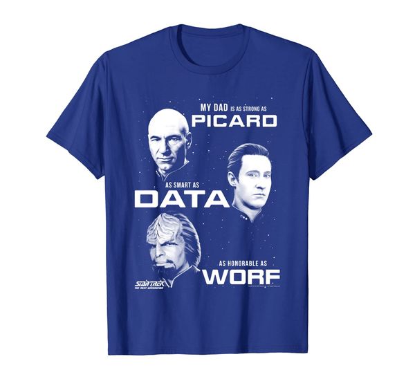 

star trek next generation my dad is graphic t-shirt, White;black