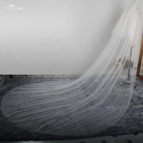 

bridal veils lzp411 real picture accessories 3 meter ivory wedding veil beaded two layer cathedral, Black