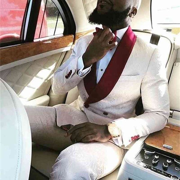 

men's suits & blazers standard arrival pattern dressed groom's wedding godfather tuxedo shawl lapel men suit men's (jacket +, White;black