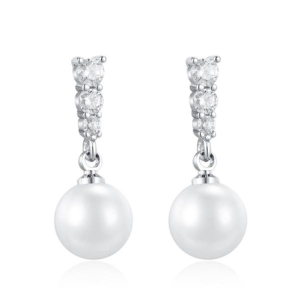 

dangle & chandelier pearl earrings for women wedding party 925 silver jewelry with zircon gemstone drop arrival accessories wholesale