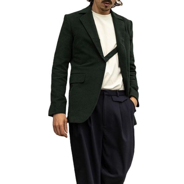 

men's jackets fashion men blazers 2021 autumn jacket casual solid color slim suit smart outerwear coats, Black;brown
