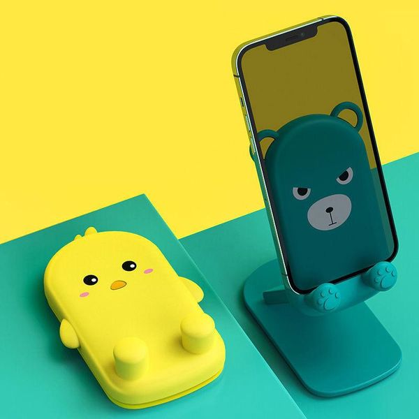 

cell phone mounts & holders cute deskstand foldable tablet holder cartoon bear scalable and stable silicone bracket support 11.9 inch