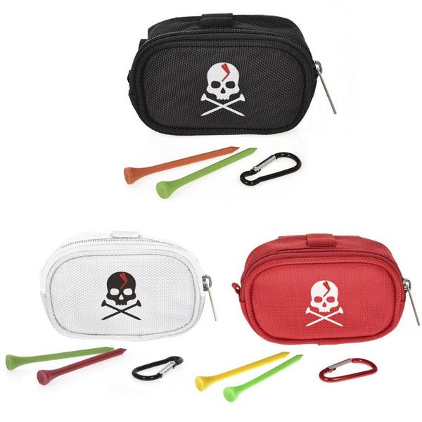 

golf bags mini ball bag with 2 tees holder storage pouch portable skull handbag clutch zipper carabiner waist pack supplies