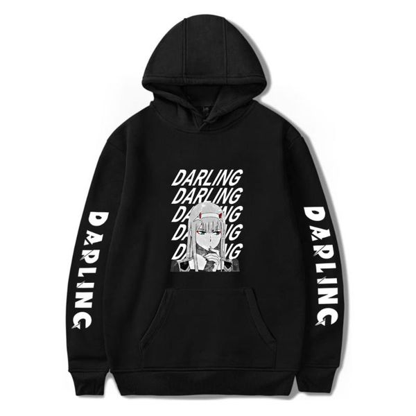 

men's hoodies & sweatshirts darling in the franxx 02 hoodie zero two anime men woman fashion hoody children clothes kids pullover, Black