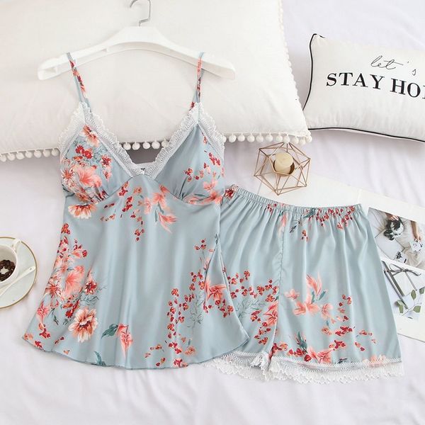 

Sweet Blue 2pcs Competed to Cut Pizza. a Woman's Change Nightwear Printed on Top Shorts. Ub8w, Black;red