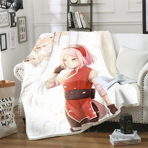

cloocl japan anime naruto haruno sakura 3d print harajuku air conditioning blanket sofa teens bedding throw blankets plush quilt