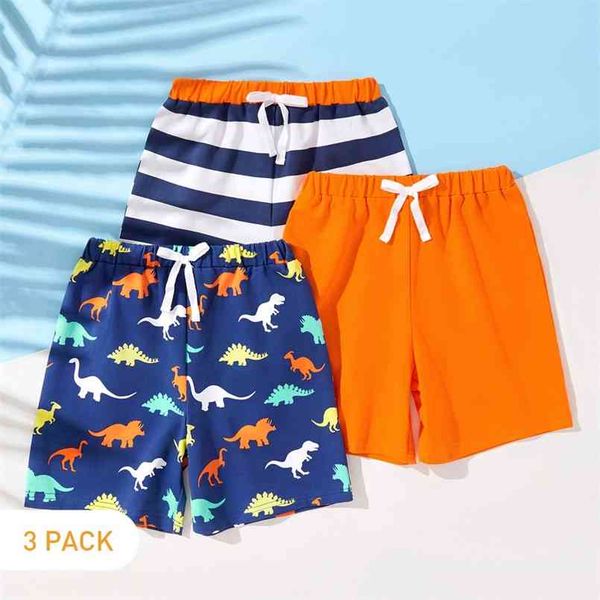 

3-pack trendy toddler boy dinosaur stripe shorts 210528, Red;yellow