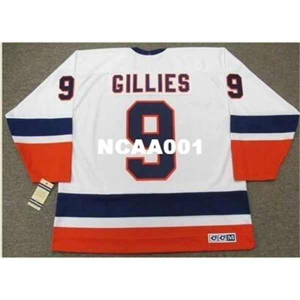

668 #9 clark gillies new york islanders 1982 ccm vintage retro home hockey jersey or custom any name or number retro jersey, Black